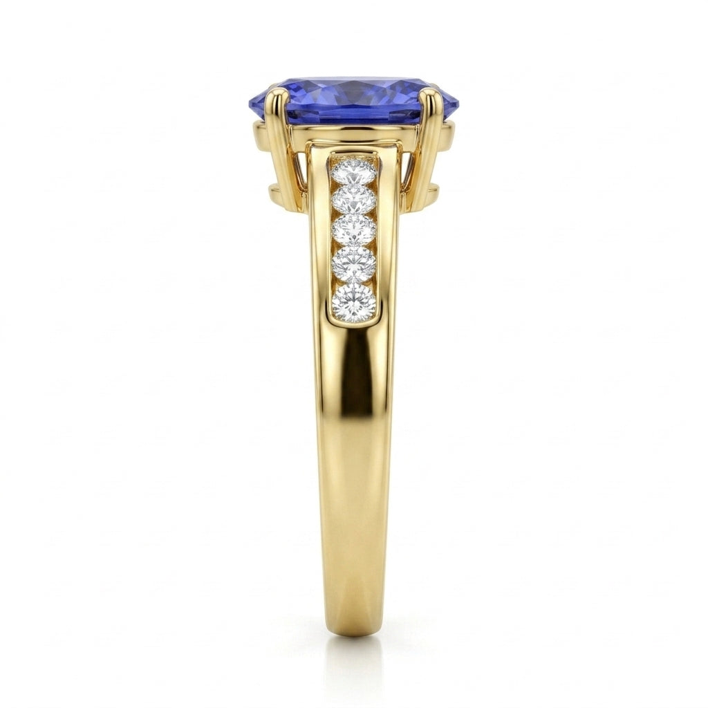 Tanzanite 1.35ct tw Ring with 0.40ct tw diamonds in 14kt Gold