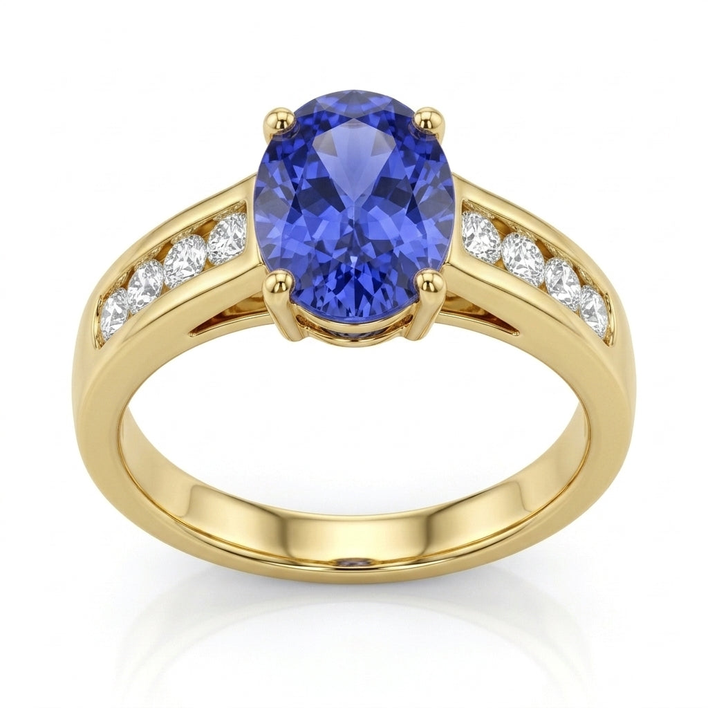 Tanzanite 1.35ct tw Ring with 0.40ct tw diamonds in 14kt Gold