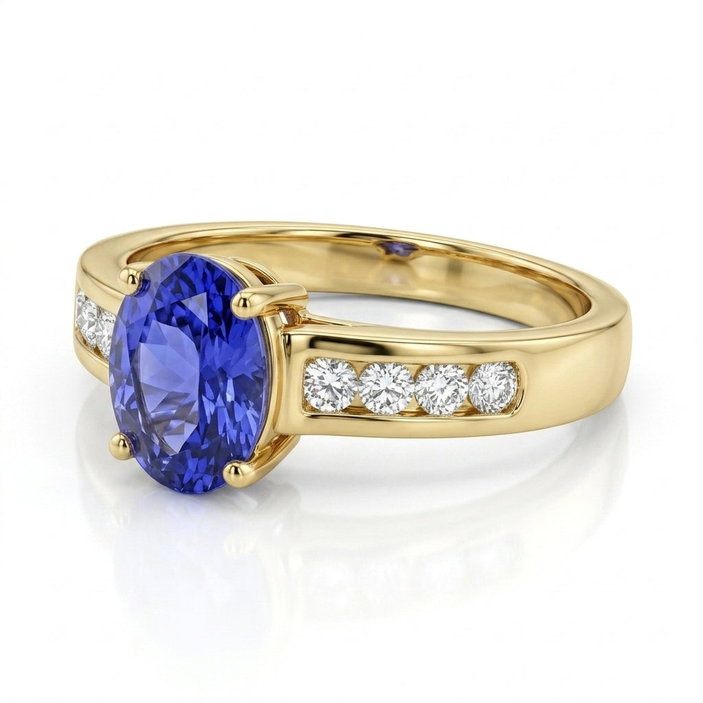 Tanzanite 1.35ct tw Ring with 0.40ct tw diamonds in 14kt Gold