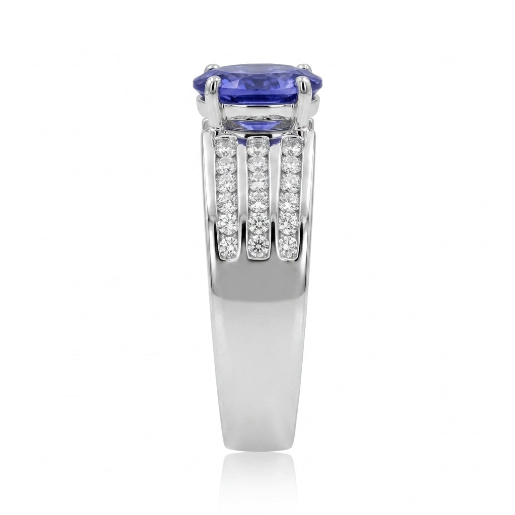 Tanzanite 1.25ct Ring with 0.70ct Diamonds in 14kt Gold