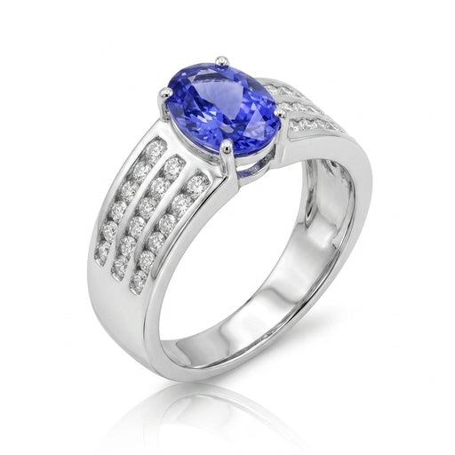 Tanzanite 1.25ct Ring with 0.70ct Diamonds in 14kt Gold