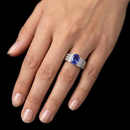 Tanzanite 1.25ct Ring with 0.70ct Diamonds in 14kt Gold