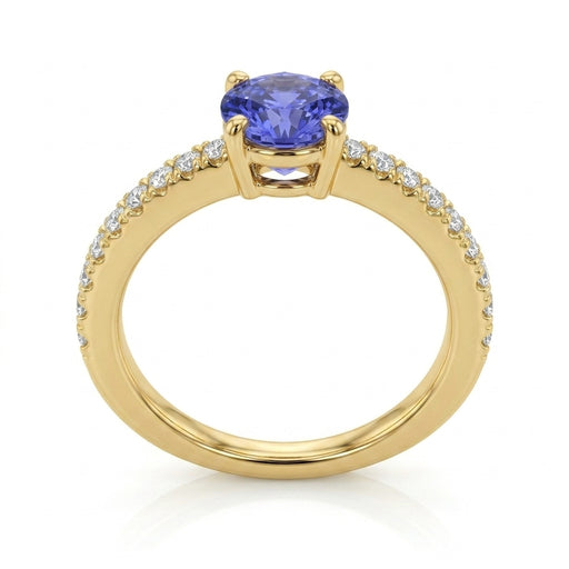 Tanzanite 0.50ct Ring with 0.40ct Diamonds in 14kt Gold