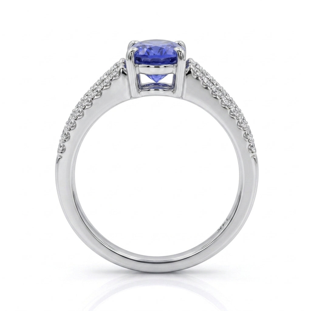 Tanzanite 1.40ct tw Ring with 0.20ct tw diamonds in 14kt Gold