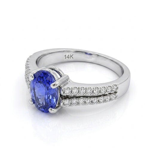 Tanzanite 1.40ct tw Ring with 0.20ct tw diamonds in 14kt Gold