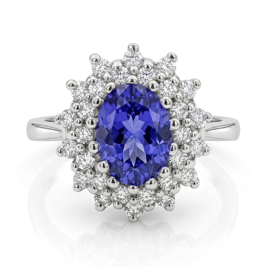Tanzanite 1.35ct tw Ring with 0.11ct tw diamonds in 14kt Gold