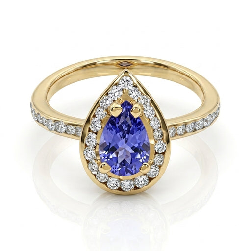 Tanzanite 0.90ct tw Ring with 0.50ct tw diamonds in 14kt Gold