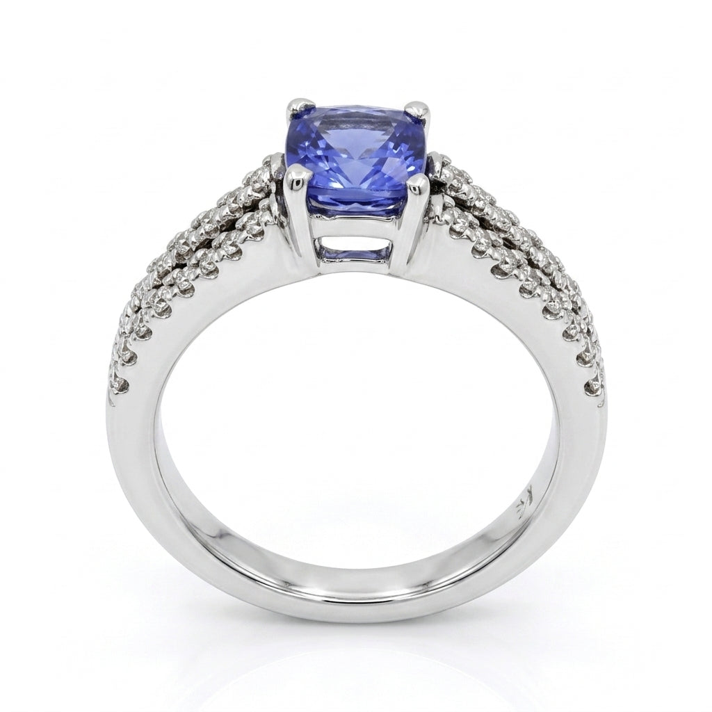 Tanzanite 0.90ct tw Ring with 0.20ct tw diamonds in 14kt Gold