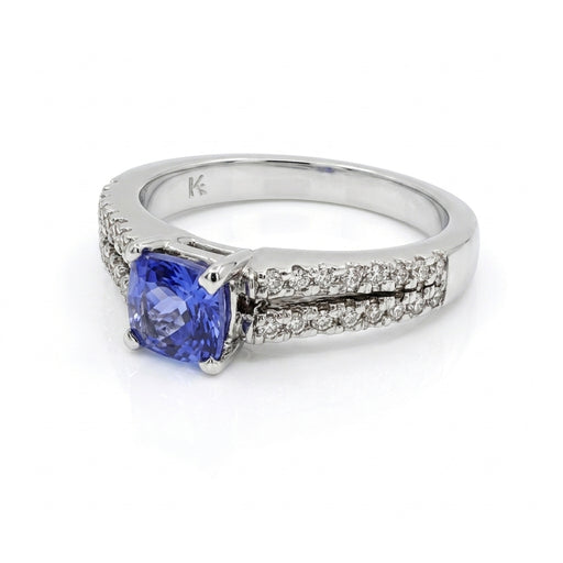 Tanzanite 0.90ct tw Ring with 0.20ct tw diamonds in 14kt Gold