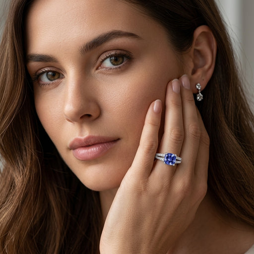 Tanzanite 0.90ct tw Ring with 0.20ct tw diamonds in 14kt Gold