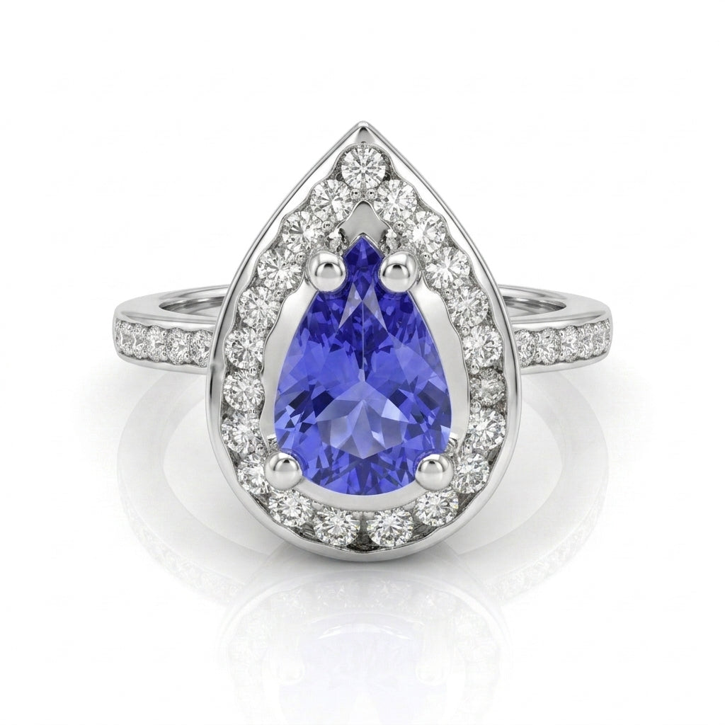 Tanzanite 0.90ct tw Ring with 0.50ct tw diamonds in 14kt Gold