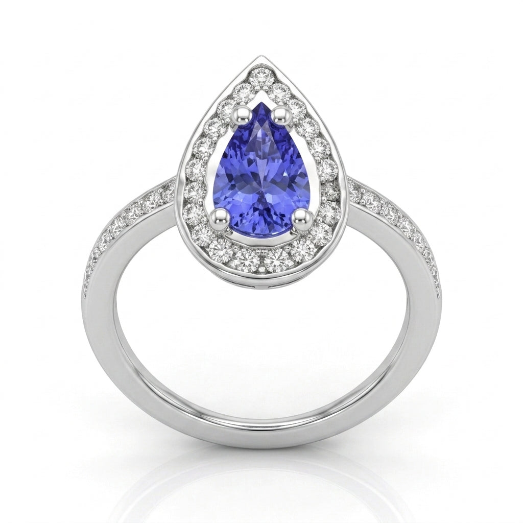 Tanzanite 0.90ct tw Ring with 0.50ct tw diamonds in 14kt Gold