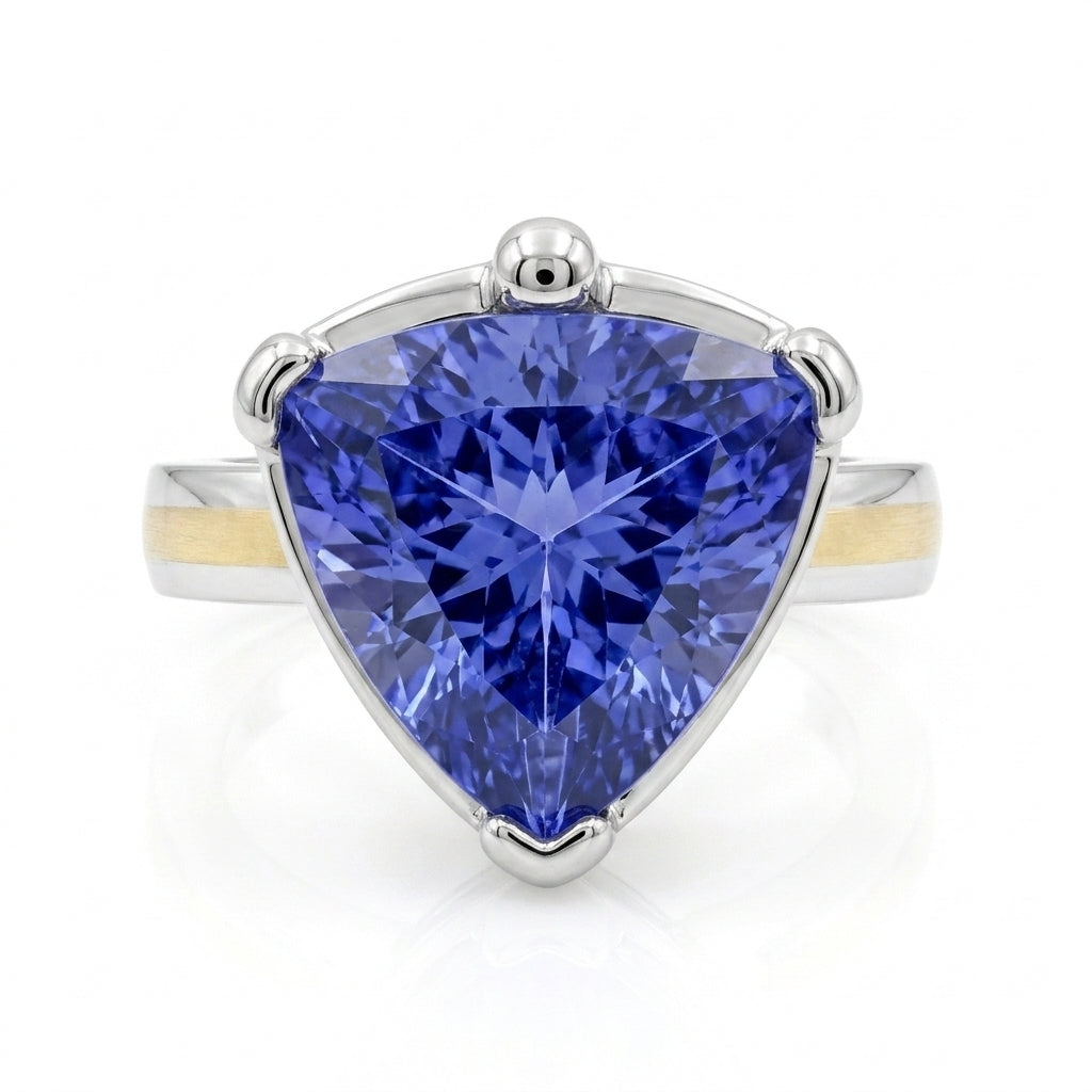 Tanzanite 0.90ct tw Ring & Platinum/18kt Gold