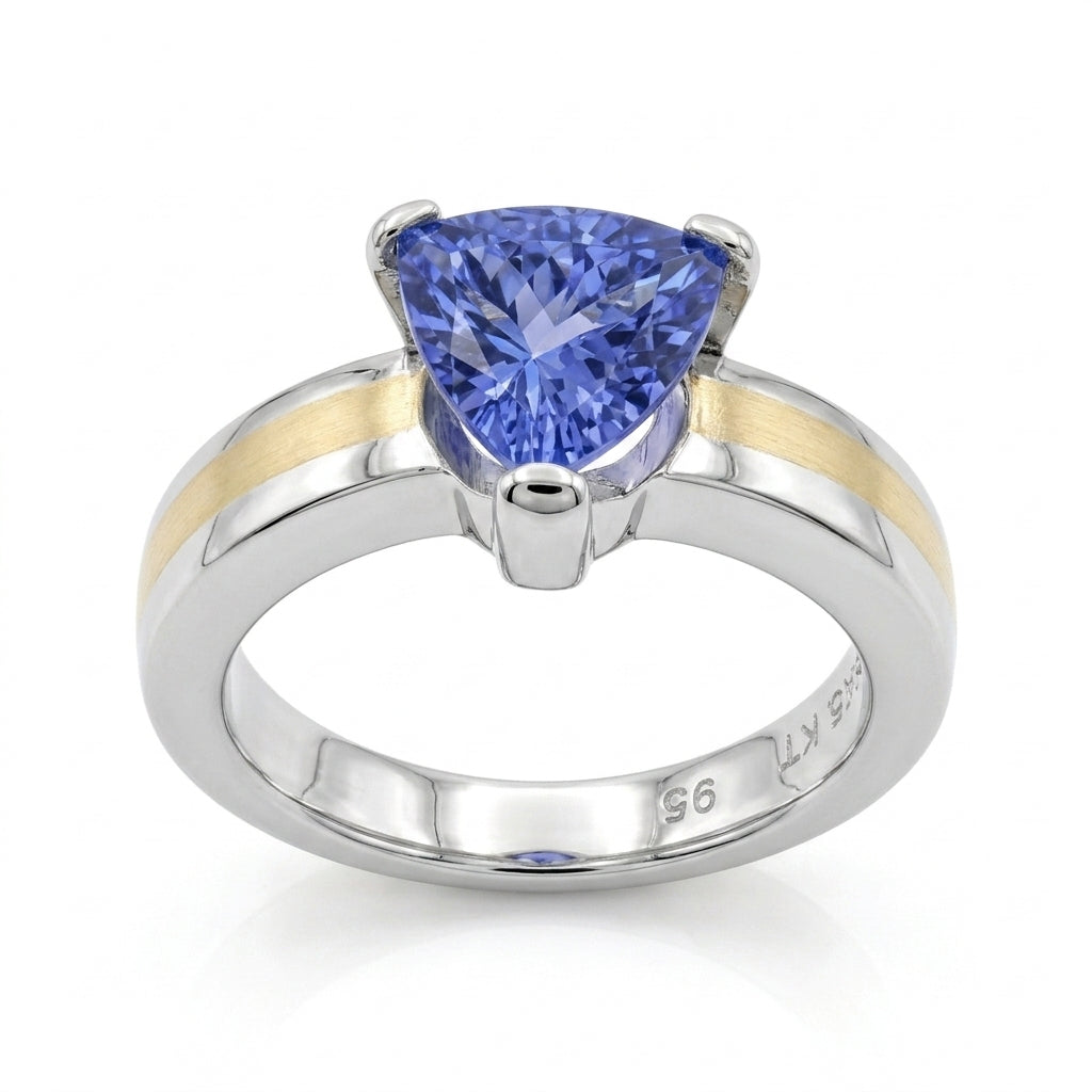 Tanzanite 0.90ct tw Ring & Platinum/18kt Gold