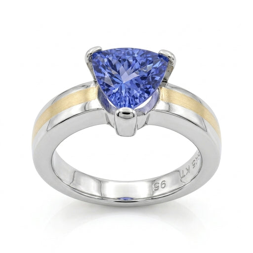 Tanzanite 0.90ct tw Ring & Platinum/18kt Gold