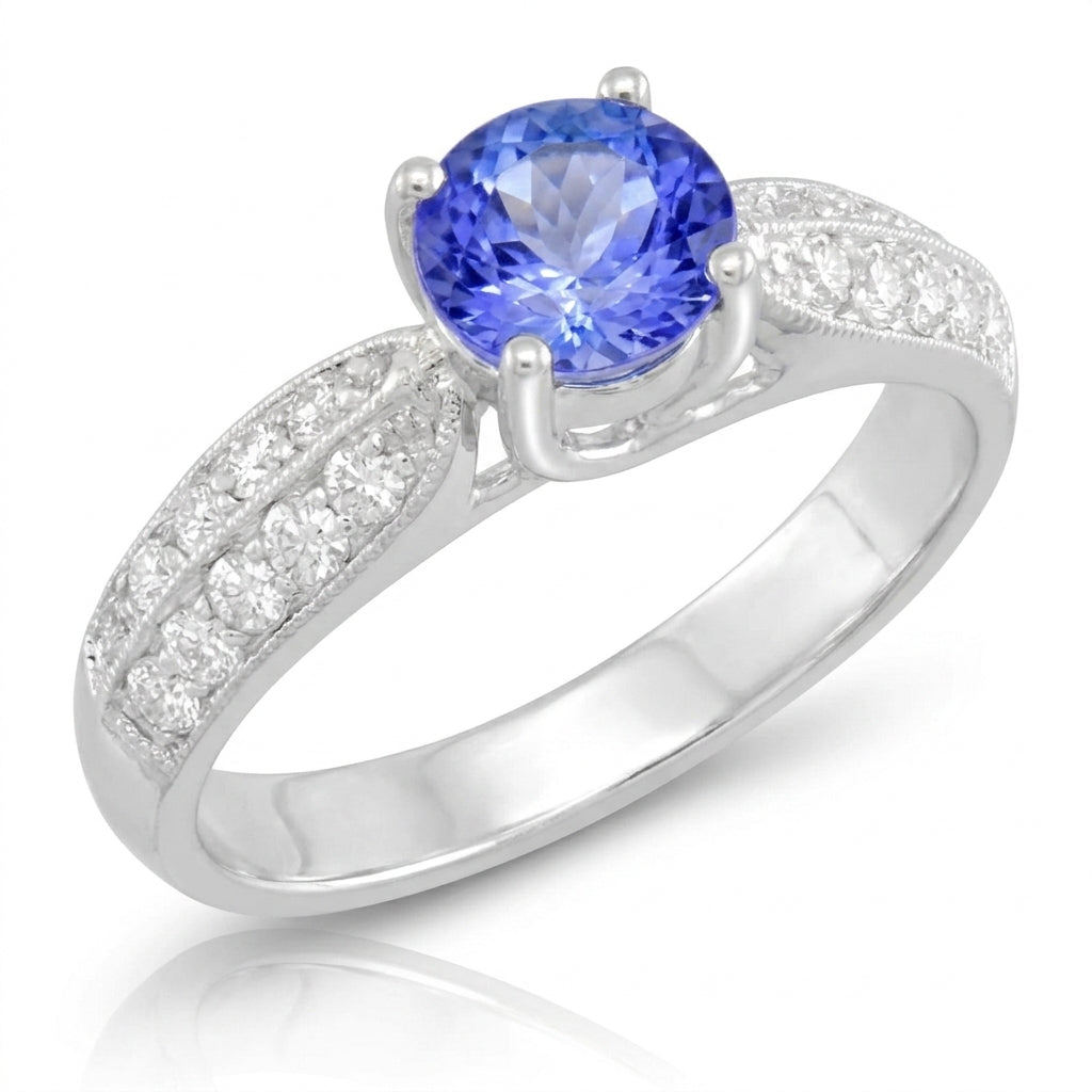 Tanzanite 0.81 ct tw Ring with 0.92 ct tw Diamonds in 14kt Gold