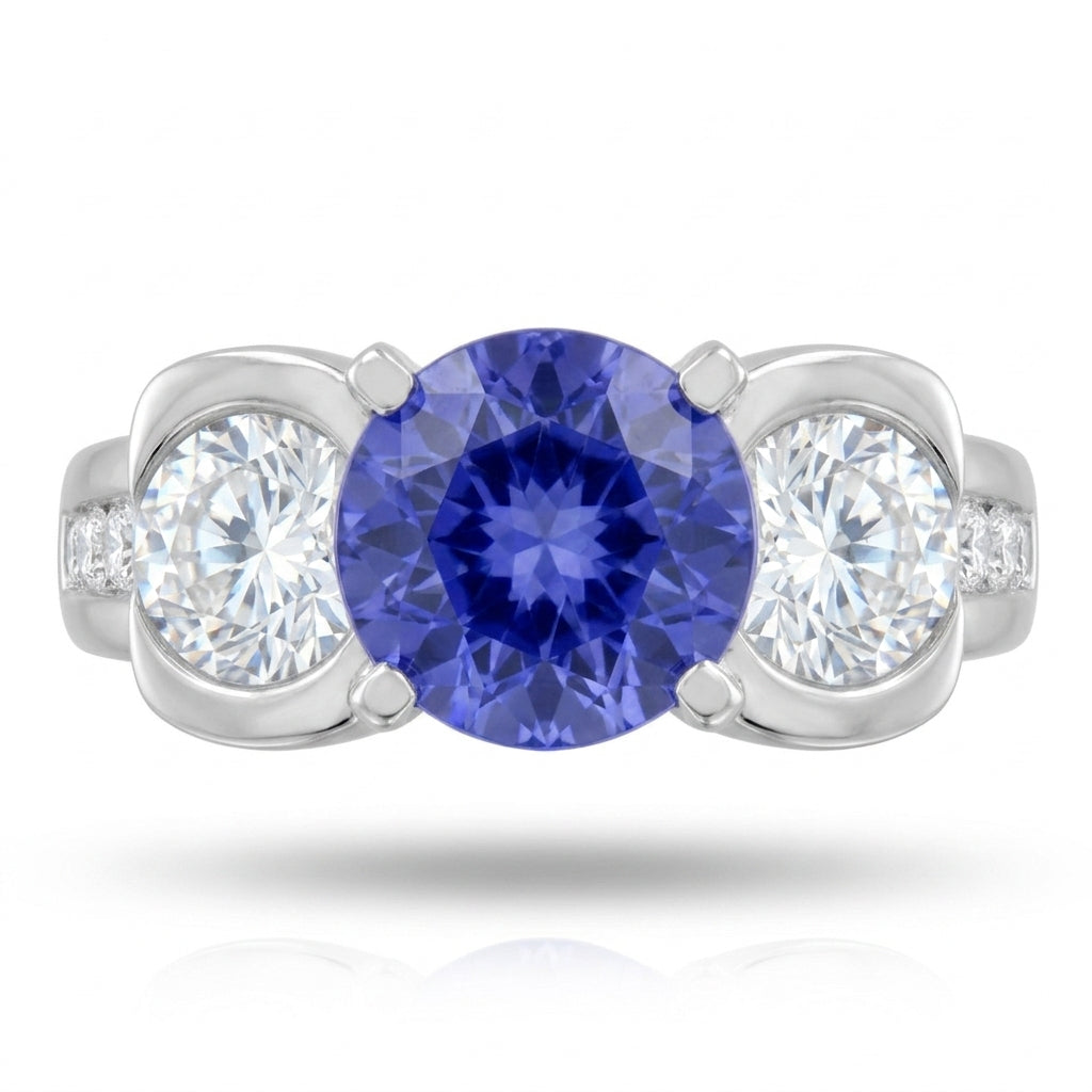 Tanzanite 1.00 ct tw Ring with 0.80 Diamonds & 14kt Gold