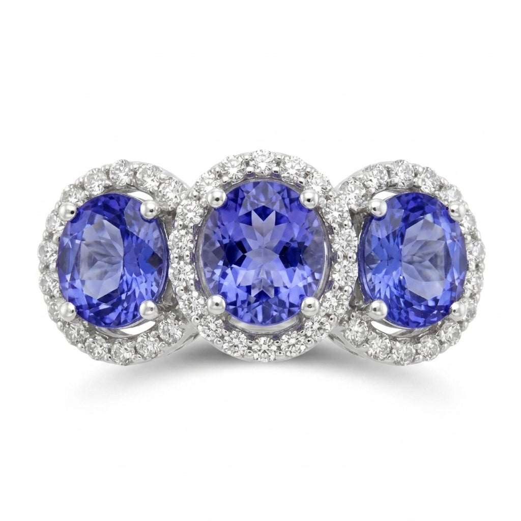 Tanzanite 2.50 ct tw Ring with 0.35 ct tw Diamonds & 14kt Gold