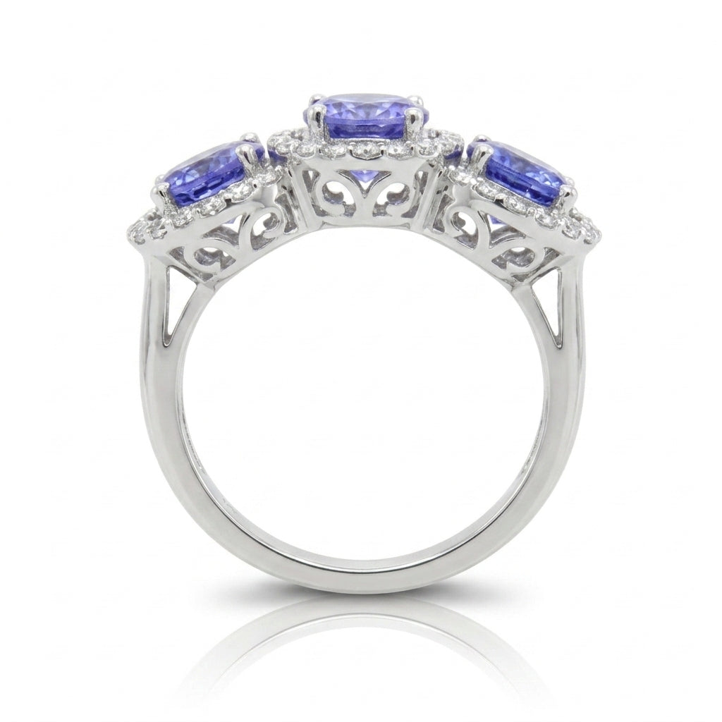 Tanzanite 2.50 ct tw Ring with 0.35 ct tw Diamonds & 14kt Gold