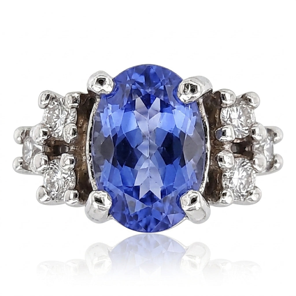 Tanzanite 1.40ct tw Ring with 0.60ct Diamonds & 14kt Gold