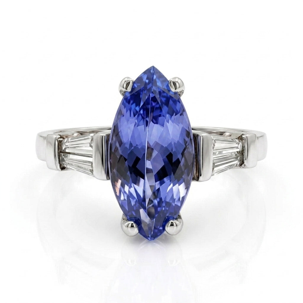 Tanzanite 1.30ct tw Ring with 0.35ct tw diamonds in 14kt Gold
