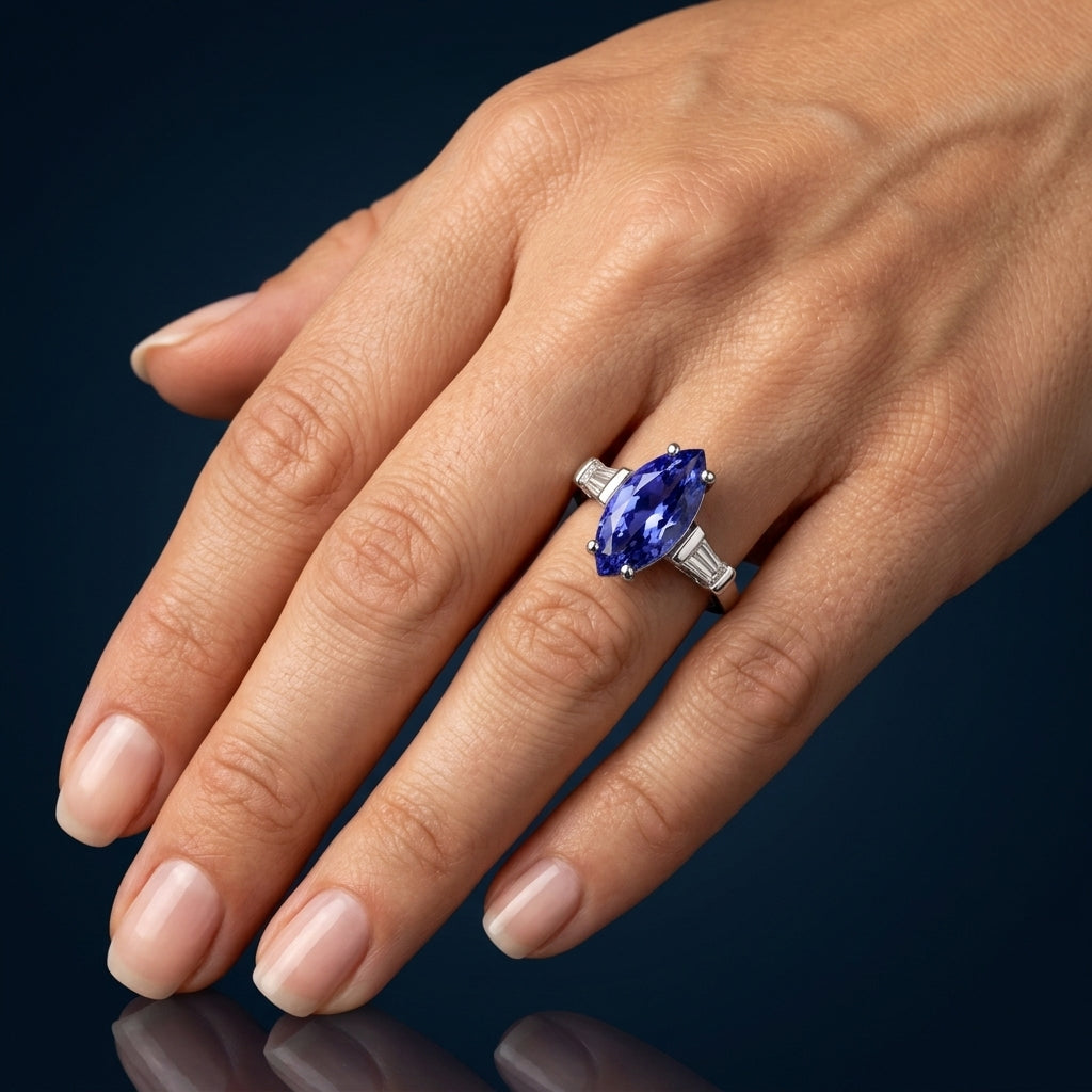 Tanzanite 1.30ct tw Ring with 0.35ct tw diamonds in 14kt Gold
