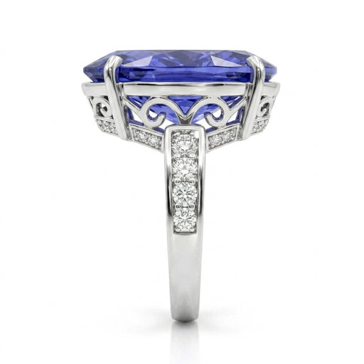 Tanzanite 11.10ct tw Ring with 0.52ct tw diamonds in 14kt Gold