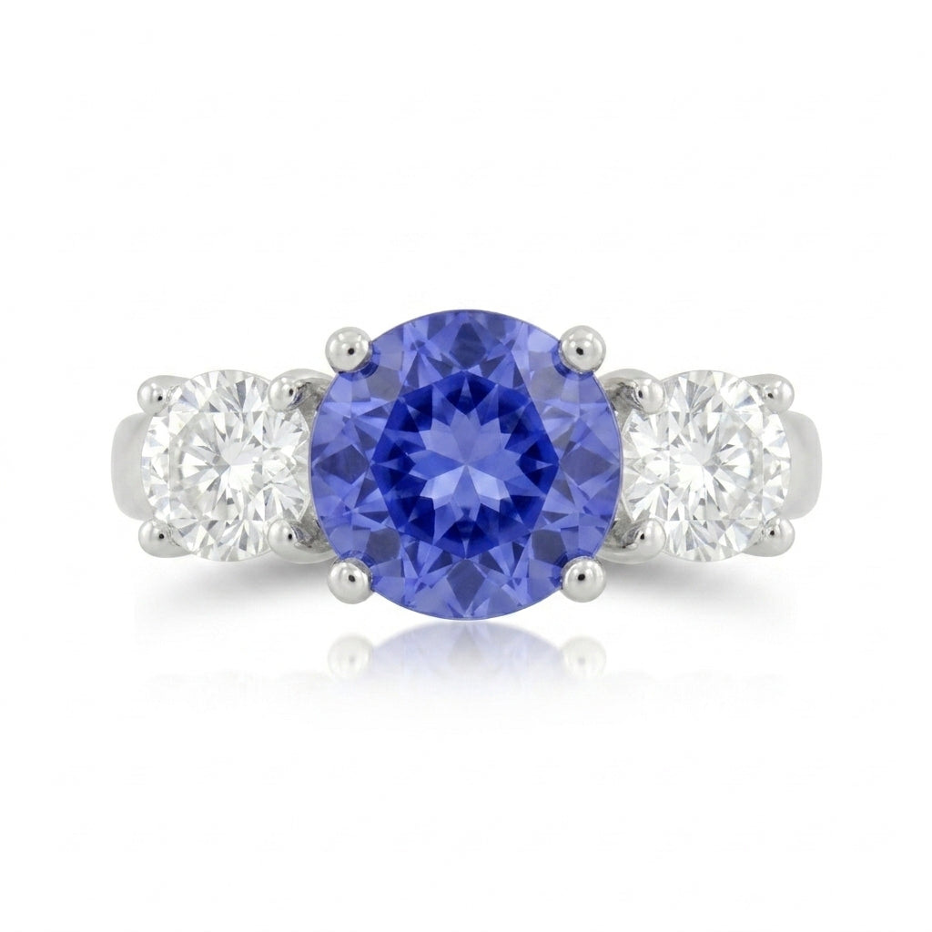 Tanzanite 0.85 ct tw Ring with 1.40 Diamonds in 14kt Gold