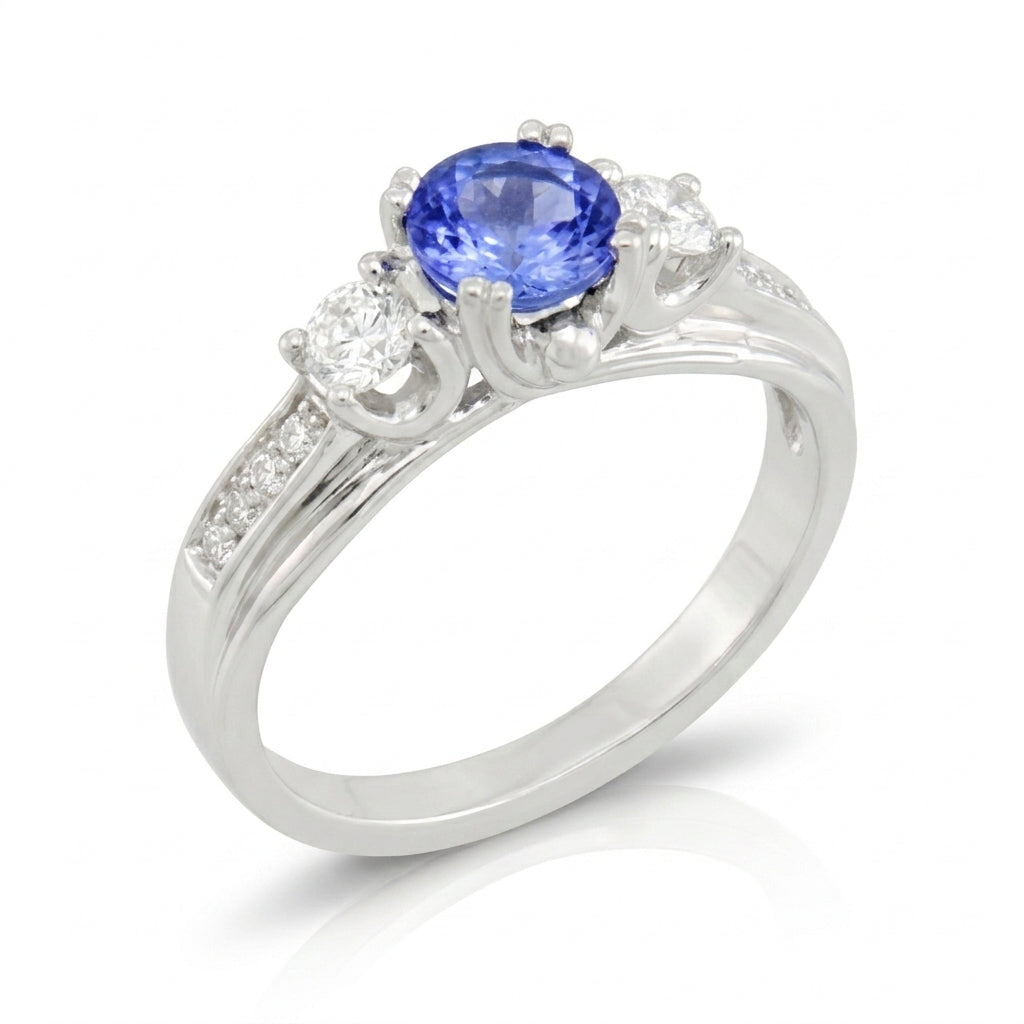 Tanzanite 0.85 ct tw Ring with 1.40 Diamonds in 14kt Gold