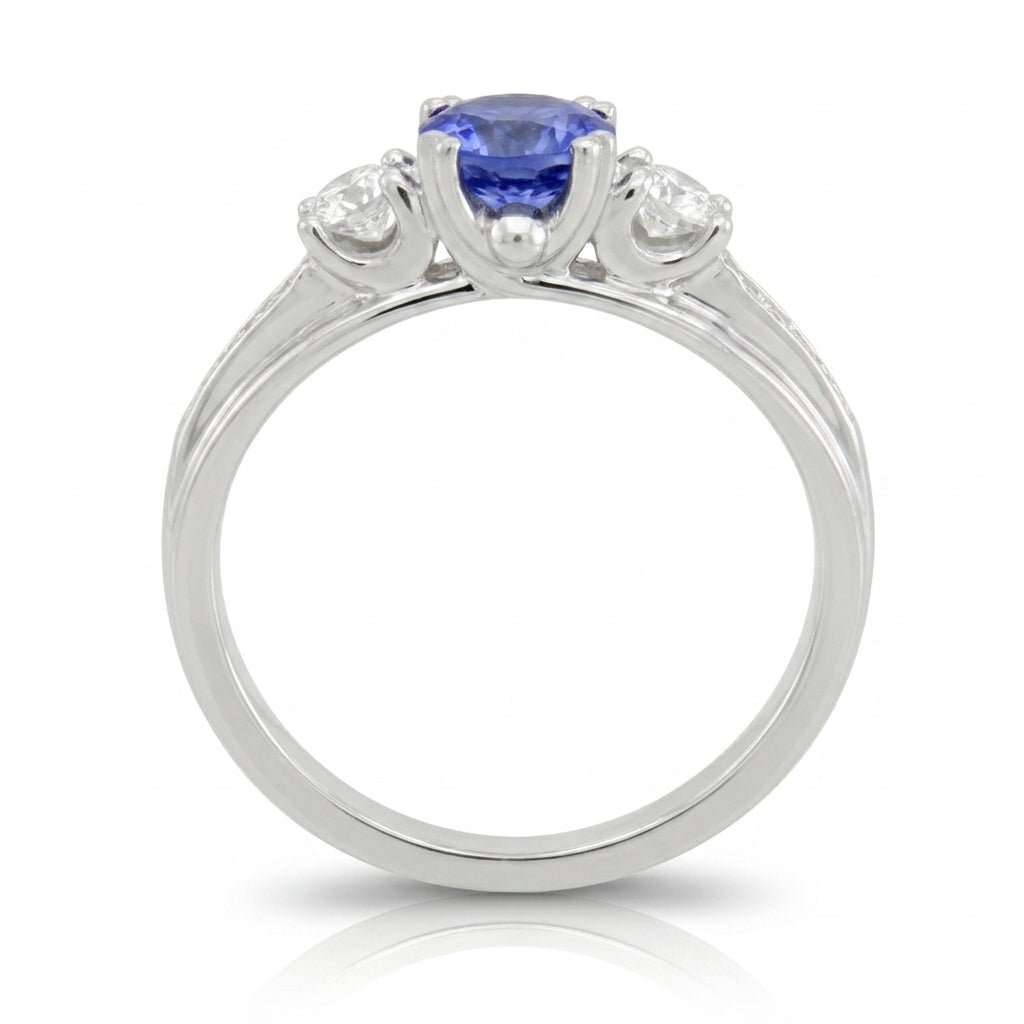 Tanzanite 0.85 ct tw Ring with 1.40 Diamonds in 14kt Gold