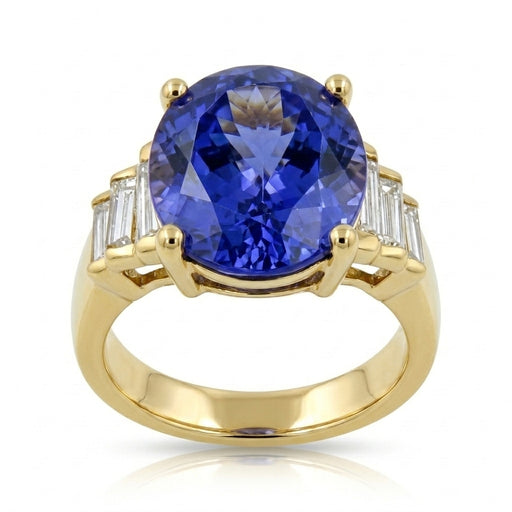 Tanzanite 7.01ct tw Ring with 0.70 Diamonds in 14kt Gold