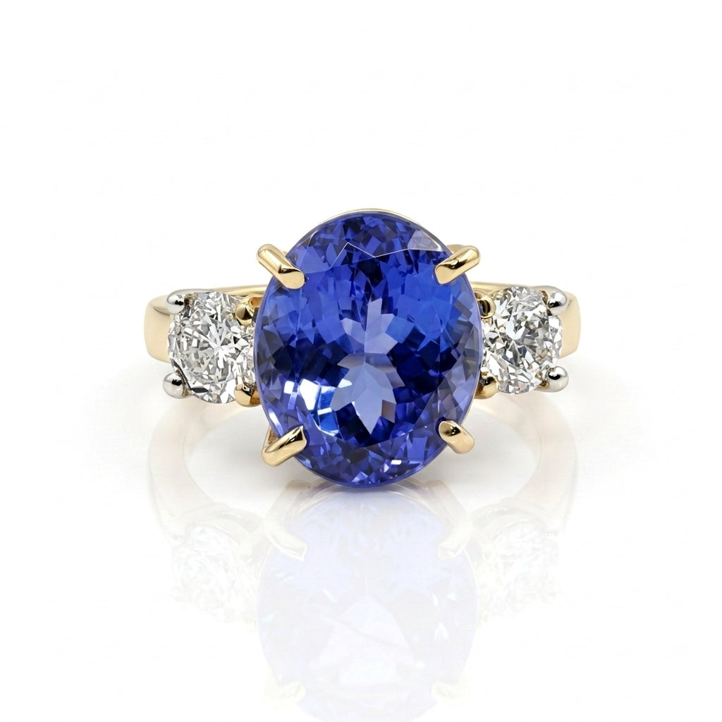 Tanzanite 6.03ct tw Ring with 1.00 Diamonds in 14kt Gold