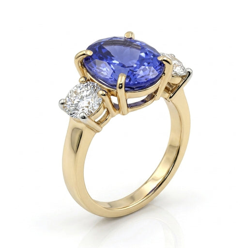 Tanzanite 6.03ct tw Ring with 1.00 Diamonds in 14kt Gold