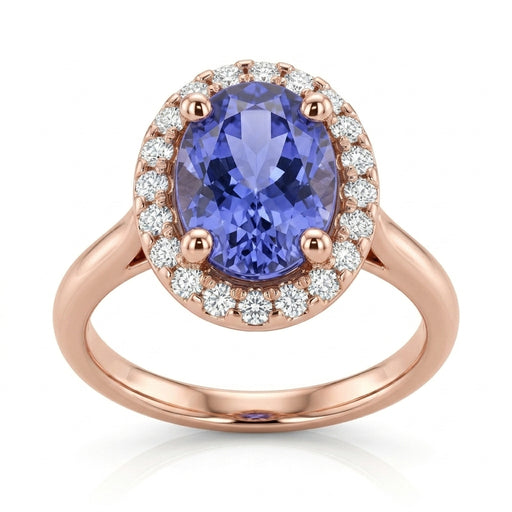 Tanzanite 1.50 ct tw Ring with 0.25 Diamonds in 14kt Gold