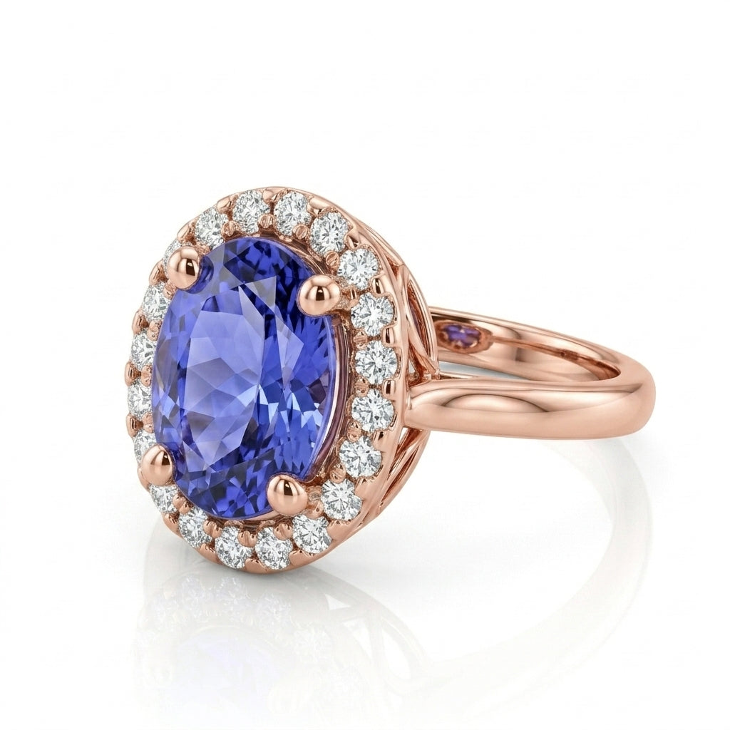 Tanzanite 1.50 ct tw Ring with 0.25 Diamonds in 14kt Gold