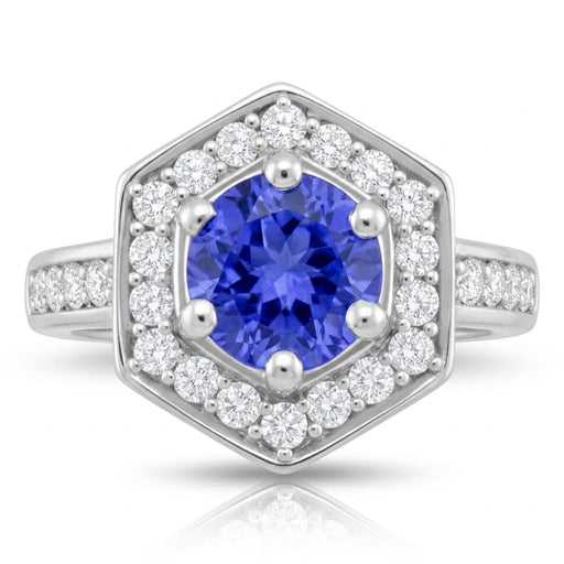 Tanzanite 0.85 ct tw Ring with 0.36 ct tw Diamonds in 14kt Gold