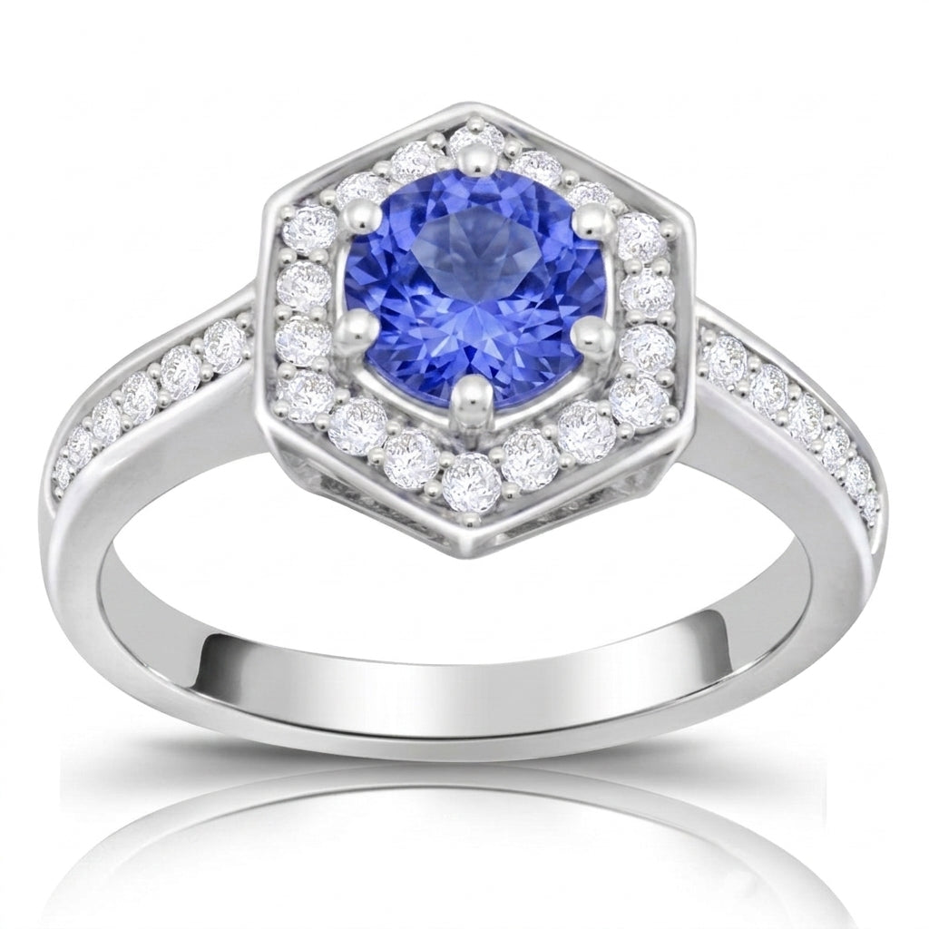 Tanzanite 0.85 ct tw Ring with 0.36 ct tw Diamonds in 14kt Gold
