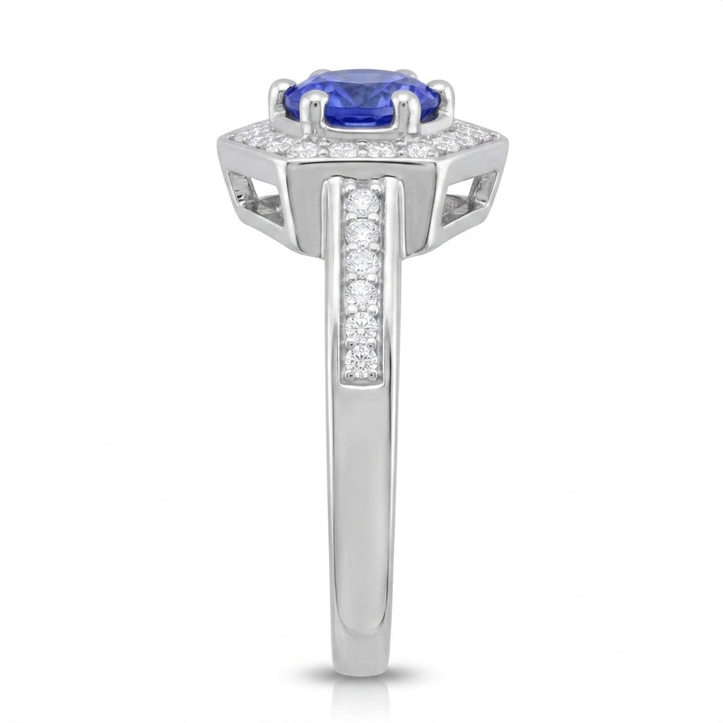 Tanzanite 0.85 ct tw Ring with 0.36 ct tw Diamonds in 14kt Gold