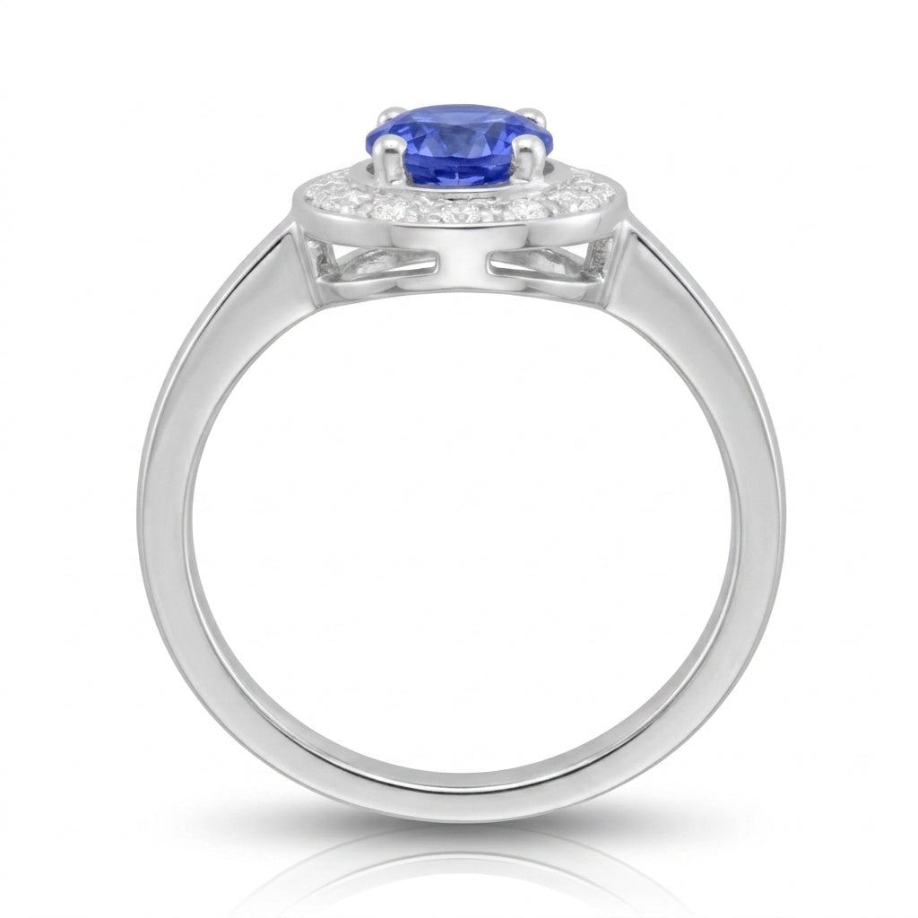 Tanzanite 0.84 ct tw Ring with 0.15 ct tw Diamonds in 14kt Gold
