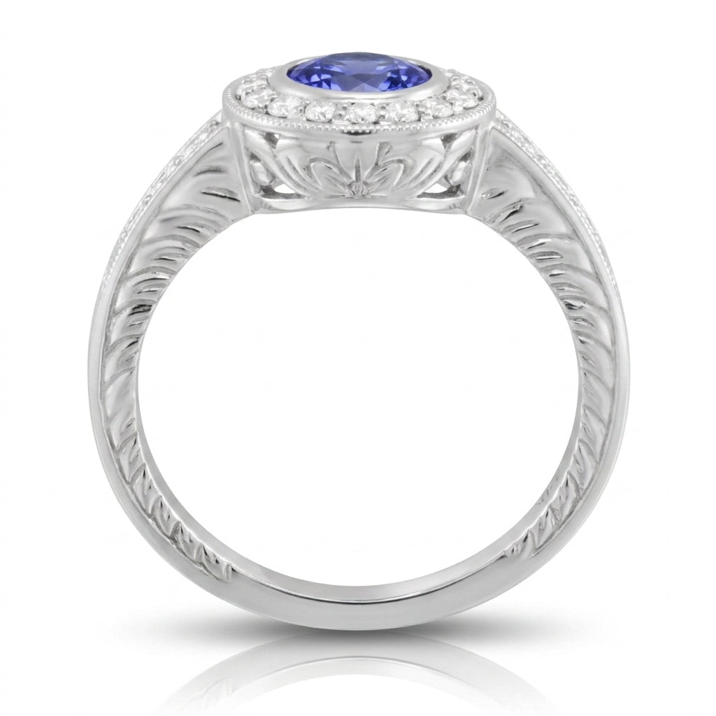 Tanzanite 0.78 ct tw Ring with 0.56 ct tw Diamonds in 14kt Gold