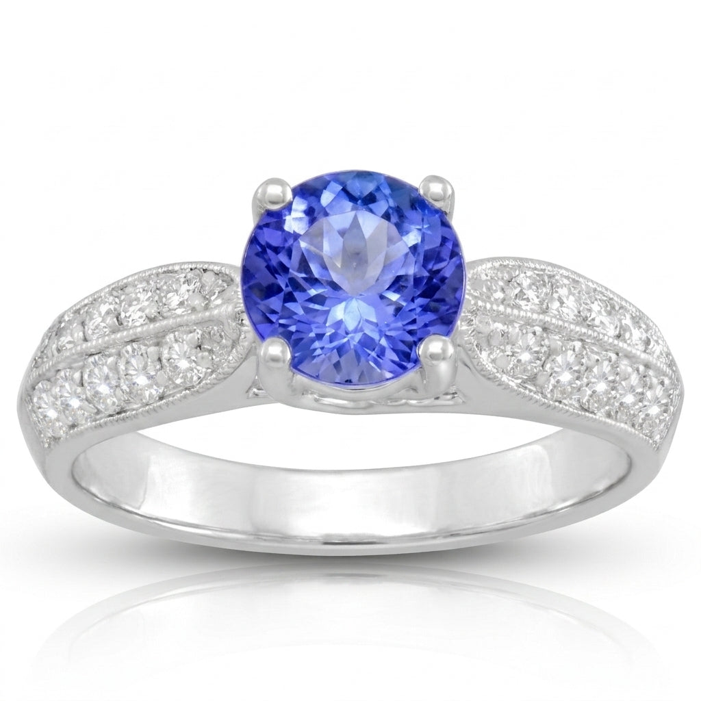 Tanzanite 0.81 ct tw Ring with 0.92 ct tw Diamonds in 14kt Gold
