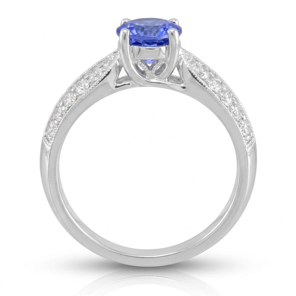 Tanzanite 0.81 ct tw Ring with 0.92 ct tw Diamonds in 14kt Gold