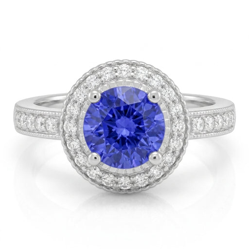 Tanzanite 0.78 ct tw Ring with 0.62 ct tw Diamonds in 14kt Gold