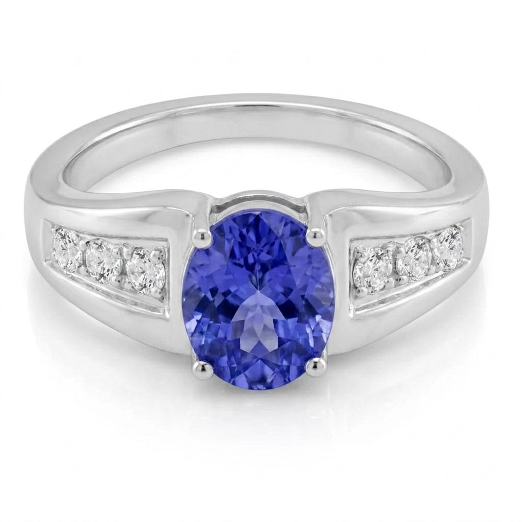Tanzanite 0.84 ct tw Ring with 0.29 ct tw Diamonds in 14kt Gold