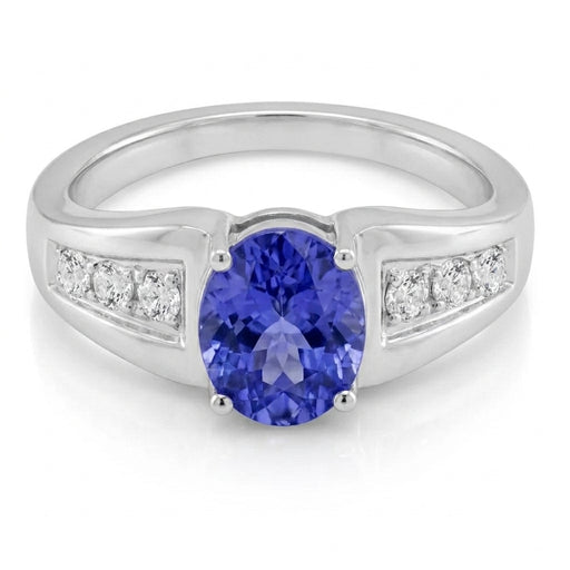 Tanzanite 0.84 ct tw Ring with 0.29 ct tw Diamonds in 14kt Gold