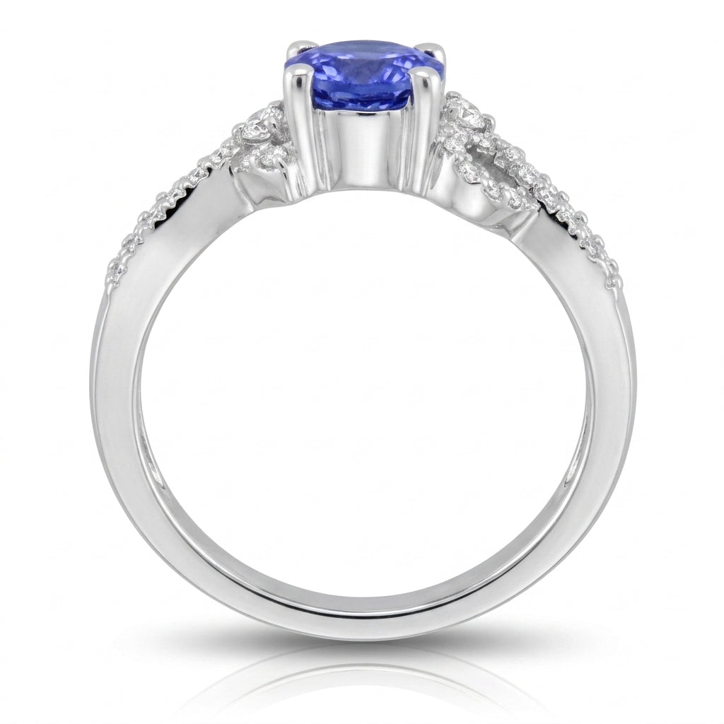 Tanzanite 0.85 ct tw Ring with 0.35 Diamonds & 14kt Gold
