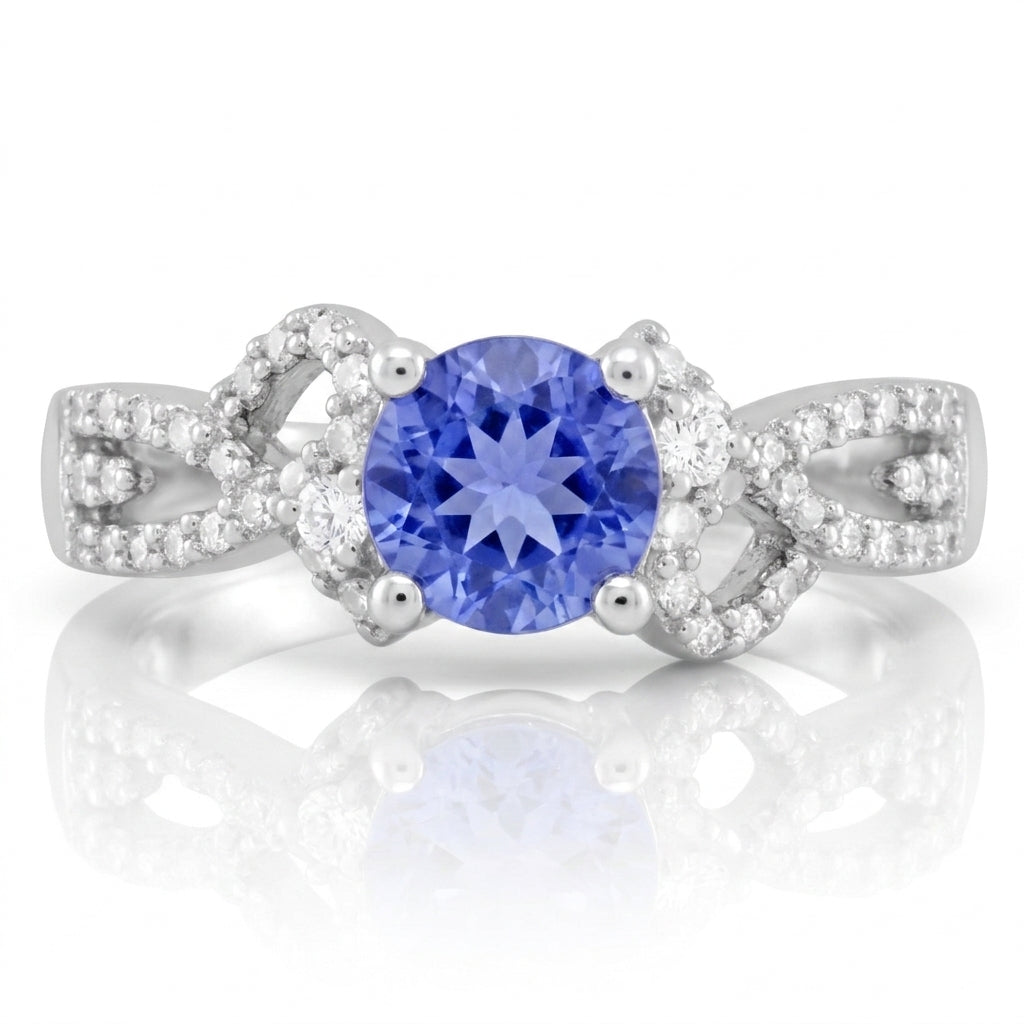 Tanzanite 0.85 ct tw Ring with 0.35 Diamonds & 14kt Gold