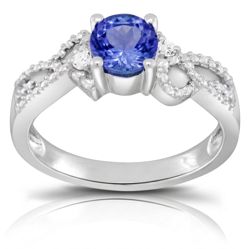 Tanzanite 0.85 ct tw Ring with 0.35 Diamonds & 14kt Gold
