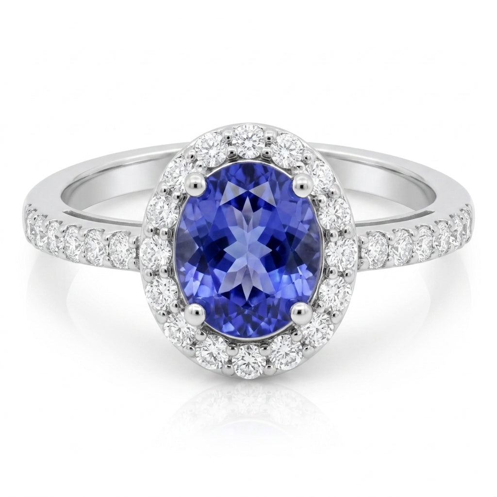 Tanzanite 0.85 ct tw Ring with 0.35 ct tw diamonds & 14kt Gold