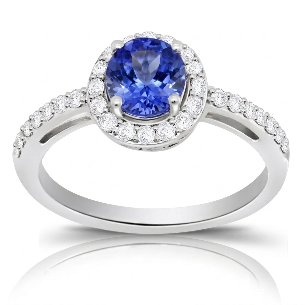 Tanzanite 0.85 ct tw Ring with 0.35 ct tw diamonds & 14kt Gold
